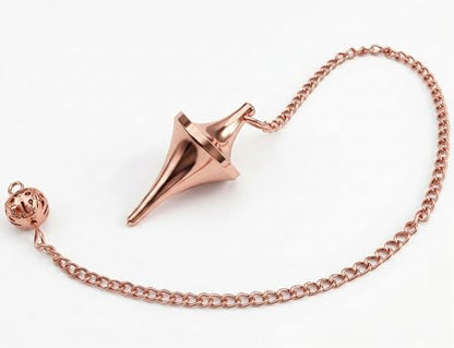 Space Ship Design UFO Cone Point Copper Metal Pendulum Healing dowsing Divination Meditation Metaphysical Reiki Pendulum - color: Copper Metal Pendulums