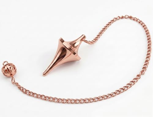 Space Ship Design UFO Cone Point Copper Metal Pendulum Healing dowsing Divination Meditation Metaphysical Reiki Pendulum - color: Copper Metal Pendulums
