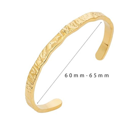 Sylph Gold Bracelets for Women, Chunky Bangle Bracelet Open Cuff/Teardrop Bangles Hypoallergenic Dainty Minimalist Jewelry for Everyday Wear - style: Gold Cuff