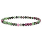 Angelstones Natural Gemstone Small Beaded Stretch Bracelet, 4mm Faceted Round Beads, Crystal Healing Bracelet for Women - color: Ruby In Zoisite