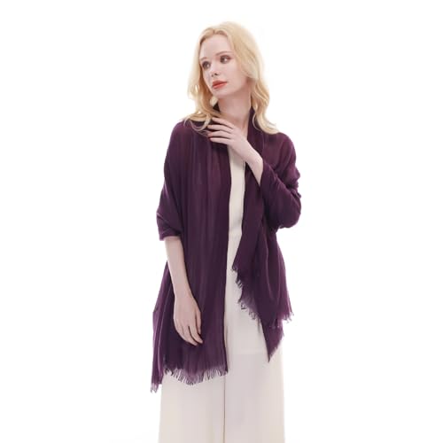 RIIQIICHY Scarf for Women Lightweight Solid Color Long Fashion Gauze Scarves Shawl Wrap - color: Purple