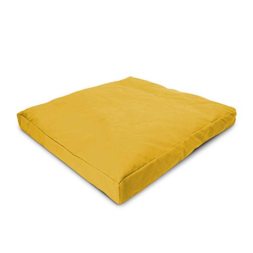 Zabuton Meditation Cushion for Workout - Supportive Yoga Floor Seat Cushion for Comfort & Posture Support - Natural Washable Cotton Fill kneeling Pad - Made in USA - Standard 24x24x2, Lhassa Gold - color: Lhassa Gold, size: Standard 24x24x2