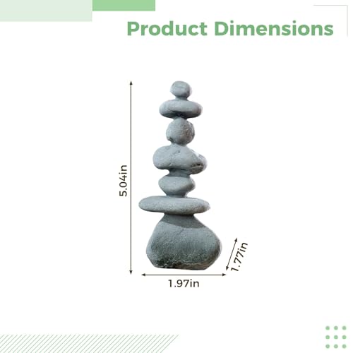 Seven-Star Gray Stone Zen Garden Decor, Stacking Stone Sculpture for Mini Sand Table, Ideal for Bonsai and Floral Art, Suitable for Karesansui Micro Landscape