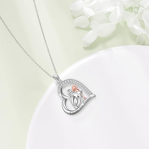 YFN Daughter Gifts from Dad 925 Sterling Silver Daughters Heart Necklace Birthday Christmas - color: Silver-Daughter Necklace