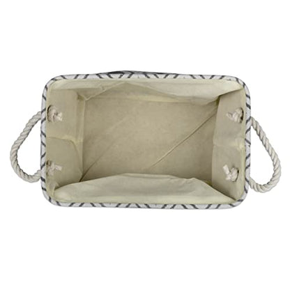 DII Polyester Container with Handles, Ikat Storage Bin, Medium, Mineral Gray - color: Mineral Gray, size: Medium