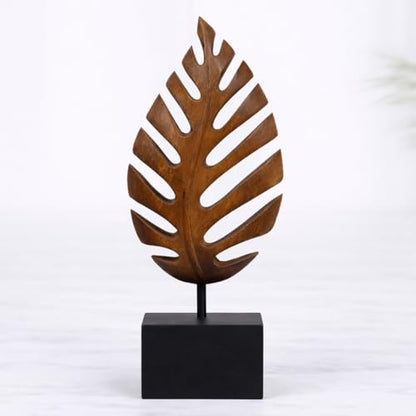 Solid Wood Leaf Sculpture, Gift for Mom, Home Decor, Living Room, Boho, Coffee Table, Centerpiece Table Decorations, Mantle, Bathroom Shelf, Farmhouse, Christmas Decorations