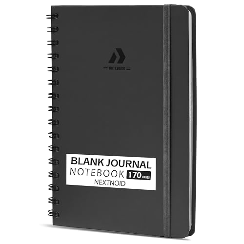 Hardcover Blank Journal Notebook For Women & Men - 170 Pages, Spiral Notebook for Sketch Book, Creative Writing, Drawing - A5 Grey - color: a-Grey, style: c - Blank