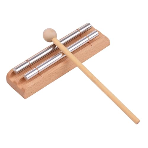 Colaxi Meditation Chime Wooden Chimes Bath Instrument Musical Instruments Wind Chimes with Mallet for Classroom Teachers Office Home, 2 Tones