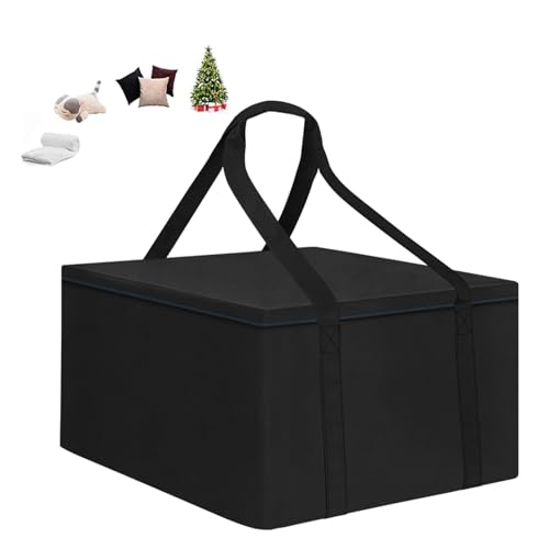 SIRUITON 32”L x 32”W x 24”H Outdoor Cushion Storage Bag,Patio Furniture Cushion Storage Bag,Heavy Duty Rip Proof 600D Oxford,with Handle and Zipper of Waterproof Garden Cushion Storage Covers - color: Black, size: 31.9x31.9x24in