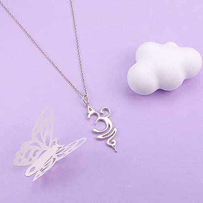 DAOCHONG 925 Sterling Silver Jewelry Om Breathe Symbol Necklace for Women Gifts