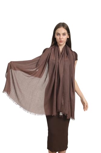 Women Scarf Summer Large Long Lightweight Beach Shawl Wrap Effortless Elegance Comfort - color: Dark Brown - 3314