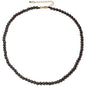 Simple Choker Necklace for Women Real Stone and Crystals Necklaces 4mm Beaded Choker Jewelry Meditation Gift for Women (16"+2") - style: Lava Stone