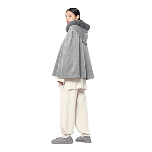 DGXIN Unisex Meditation Hooded Monk Cloak One Size Length 60cm - color: Gray