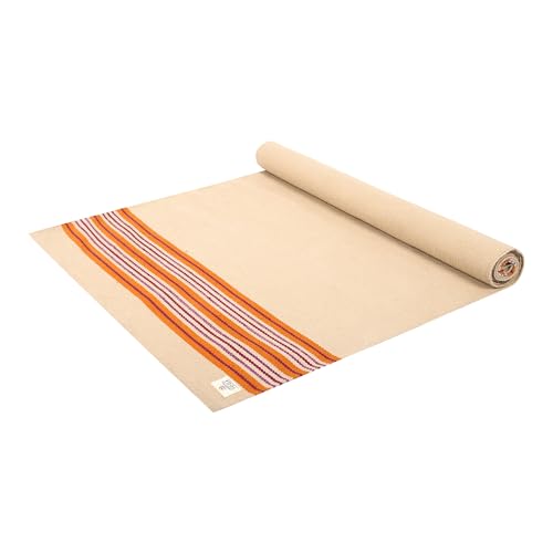 MELLOWBUFF Hand-Woven Cotton Yoga Mat – 100% Natural Cloth Yoga Rug for Hot Yoga, Exercise, Workout, Fitness & Meditation – Absorbent, Washable Yoga Rug, 78 x 28 Inches
