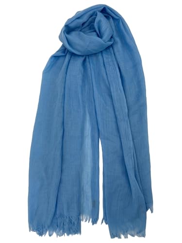 Women Scarf Summer Large Long Lightweight Beach Shawl Wrap Effortless Elegance Comfort - color: Light Blue - 3307