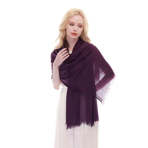 RIIQIICHY Scarf for Women Lightweight Solid Color Long Fashion Gauze Scarves Shawl Wrap - color: Purple