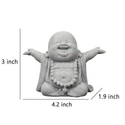 OwMell Japanese Jizo Monk Statue, Buddha Jizo Figurine Memorial Aquarium Statue Ornament - Laughing Buddha - color: Laughing Buddha