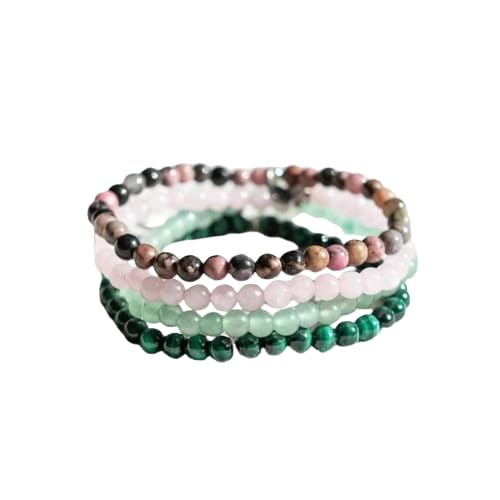 Tiny Rituals Positive Energy Bracelet for Men & Women - Natural Gemstone Women Bracelets - Unique, Beautiful & Stress Relief Gift - Stretchy Cord 4mm Genuine Gemstone Charm Bracelet