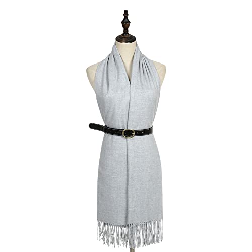 RIIQIICHY Women's Scarf Pashmina Shawls and Wraps for Evening Dress Bridesmaid Wedding Bridal Winter Warm Long Large Scarves - color: Light Grey