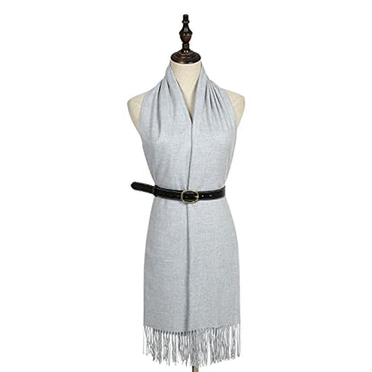 RIIQIICHY Women's Scarf Pashmina Shawls and Wraps for Evening Dress Bridesmaid Wedding Bridal Winter Warm Long Large Scarves - color: Light Grey
