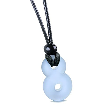 Infinity Necklace - Sea Glass Jewelry - Positive Vibes Collection - Cute Meditation Crystals - Spiritual Gifts for Yoga Lovers - High Vibration Tibetan Symbols - Cool and Trendy Good Luck Amulets - color: Pastel Purple Sea Glass Crystal