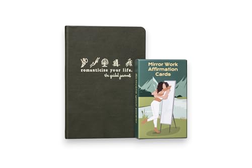 Mindfulness Bundle: Guided Premium Journal, 55 Positive Affirmations Card Deck, Daily Inspiration for Gratitude, Abundance, Clarity, Connection - size: bundle