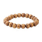 Mens Womens 8mm/10mm Wood Beads Bracelet Stretchable Tibetan Beads Buddhist Prayer Mala - color: Oiled pine