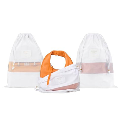 Hayden Hill Luxury Organic Cotton Dust Bags For Handbags - 3 Pack Small - 15" Purse Dust Bags, Shoes and Handbag Covers For Storage - Carbon Neutral Protector Dustbags - style: Small 15"
