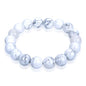 Adabele 1pc Natural Stretch Gemstone Bracelet 10mm (0.39") Bead 7 Inch to 8.5 Inch Healing Crystal Energy Quartz Chakra Jewelry Women Birthday Unisex Gift - color: White Howlite, size: 8.5 inch