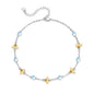CRMAD 925 Sterling Silver Daisy/Sunflower Moonstone Anklet Daisy Flower Ankle Bracelet for Women Beach Dainty Jewelry - size: 9+2 inch, style: bee