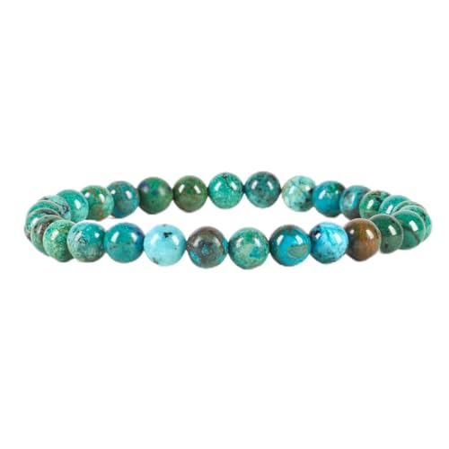 Cherry Tree Collection - Small, Medium, Large Sizes - Gemstone Beaded Bracelets For Women and Men - 6mm Round Beads - color: Chrysocolla, size: Small