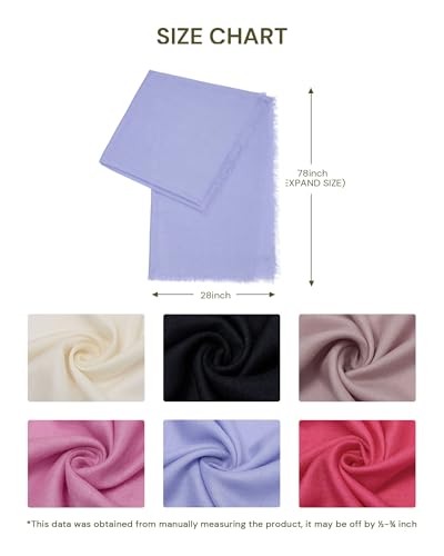KVSS Women's Fine Knit Shawl, 55% Cashmere 45% Mulberry Silk, X Gauge 120/2NM Yarn Lightweight Spring Summer Wrap Scarf - color: Forget-me-not