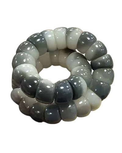 Natural Bodhi Seeds Beads Bracelet, Zen Fidget Stretch Color Gradient Bracelet for Mind-Calming, Meditation Practice Beads Accessory for Women and Men - color: Grey