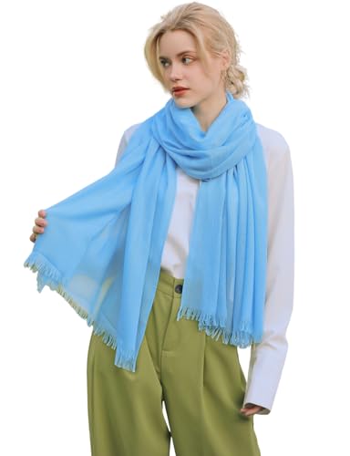 Pashmina Shawl Party Wraps Evening Dress Bridesmaid Long Cotton Scarves for Wedding - color: Light Blue 10