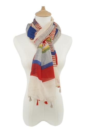 YOUR SMILE Large Boho Scarf for Women Lightweight Floral Printed Scarves Fall Winter Fashion Fringed Shawl wraps - color: 35