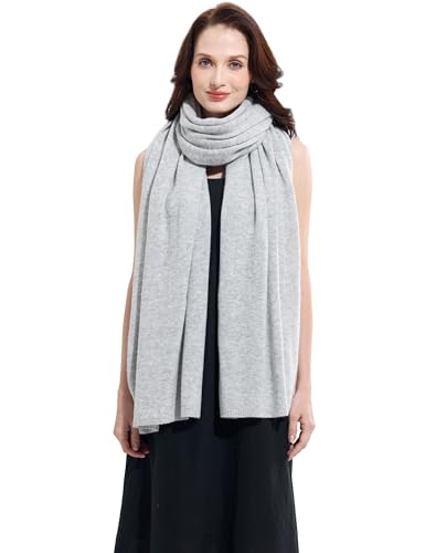 Soft Cashmere Blend Wrap Chic Scarf Stole for Women Wayfarer Travel Extra Large 87"x28" - color: Grey