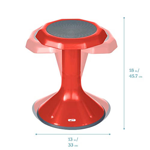 ECR4Kids ACE Active Core Engagement Wobble Stool, 18-Inch Seat Height, Flexible Seating, Red - color: Red