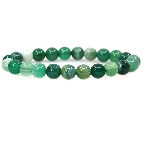 Angelstones Handmade Natural Healing Gemstone 8mm Round Beads Stretch Crystal Bracelet 7 Inch Unisex