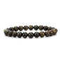 Angelstones Handmade Natural Healing Gemstone 8mm Round Beads Stretch Crystal Bracelet 7 Inch Unisex - color: Black Mica