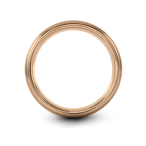Gift for Yoga Fan - Yoga Meditation Ring - Flat Dome Bevel - Band - Men Women - Brushed Polished - Tungsten - Personalized Custom Engraving - 8mm - Anniversary Wedding - Yellow Rose Gold Silver - color: 03 - Rose Gold Grey Tungsten