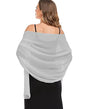 Shawls and Wraps for Evening Dresses Sheer Chiffon Women Elegant Soft Silky Wraps Wedding Bridal Scarf - color: Silver, size: 79*18‘’