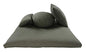 Buckwheat Zafu, Zabuton and Support Meditation Cushions Set (4Pc) - color: Olive