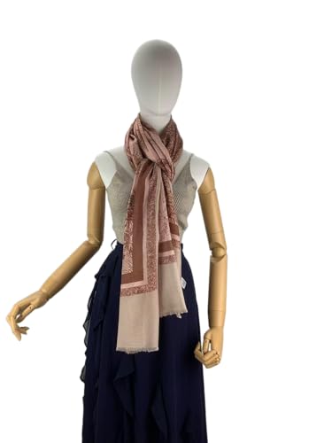 Luxury Cashmere Pashmina Style Shawl - Silk & Wool Blend Scarf, Lightweight Skin-Friendly Wrap - color: 11 Brown
