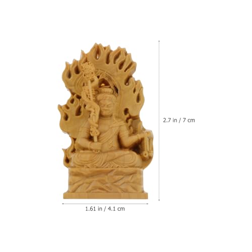 Acalanatha Buddha Statue Hand Carved Boxwood Feng Shui Ornament for Home Decoration Peaceful Energy Sculpture for Meditation Space for Art Lovers