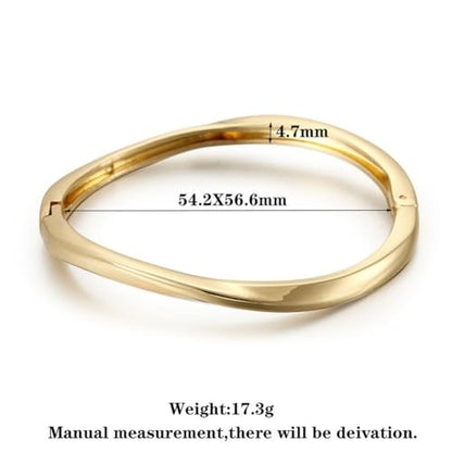 Minimalist Gold Bangle Bracelet, Polished Cuff Bracelets Stackable Birthday Gift for Women - color: Gold 1