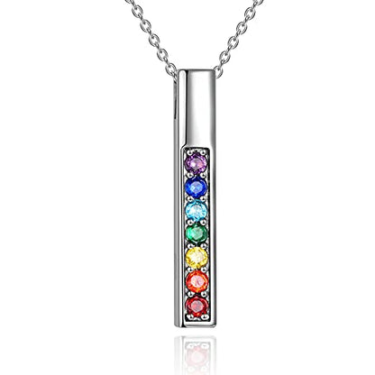 POPLYKE Chakra Necklace for Women 925 Sterling Silver Bar/Inifinity/Cross Necklace Mother Day Jewelry Gift for Women - style: Bar necklace