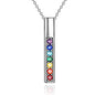POPLYKE Chakra Necklace for Women 925 Sterling Silver Bar/Inifinity/Cross Necklace Mother Day Jewelry Gift for Women - style: Bar necklace