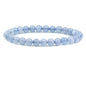 Keleny Semi Precious Crystal 6mm Round Beads Rock Yoga Stretch Bracelet 7 Inch Unisex Unisex - color: Blue Aquamarine