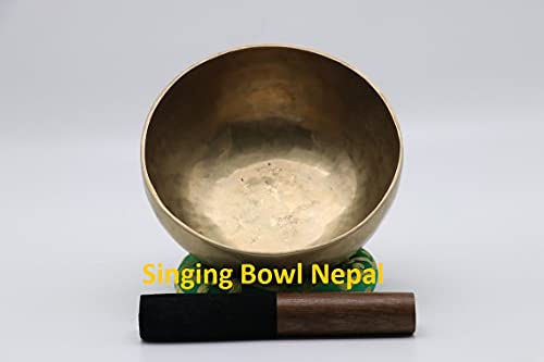 Handicraft Nepal Tibetan Handmade Singing Bowl 8'' for Yoga Meditation with Silk Cushion Made from Nepal
