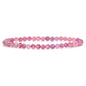 Angelstones Natural Gemstone Small Beaded Stretch Bracelet, 4mm Faceted Round Beads, Crystal Healing Bracelet for Women - color: Pink Tourmaline